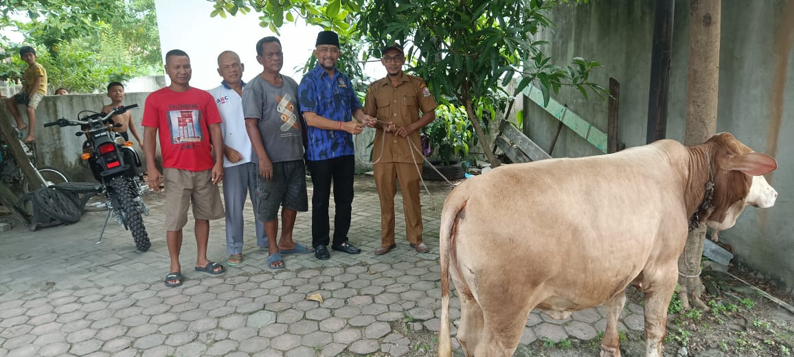 Sambut Idul Fitri, Ketua DPD KOMBAT Deliserdang Serahkan Bantuan Satu Ekor Lembu